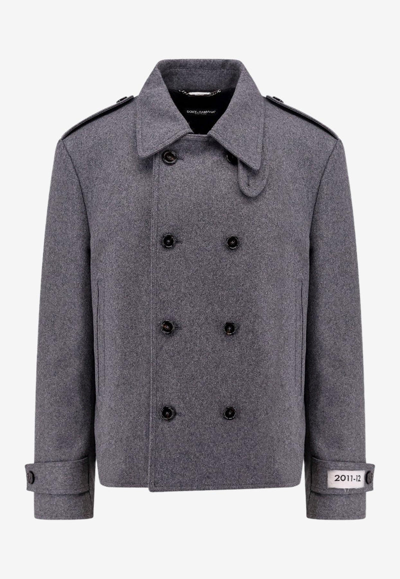 Dolce & Gabbana Double-Breasted Wool Blend Pea Coat Gray G046WTHUMUB_S8290_OneColor_29846047