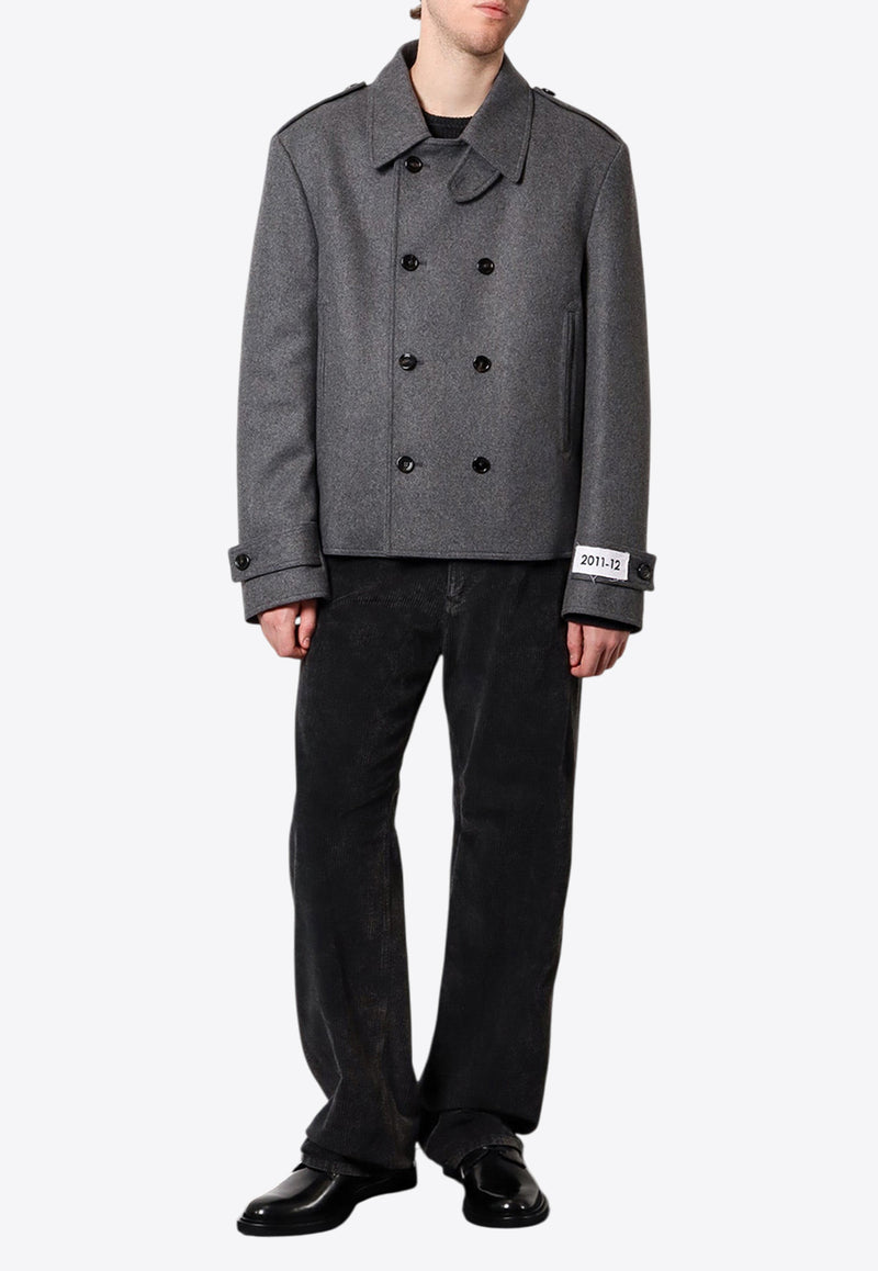 Dolce & Gabbana Double-Breasted Wool Blend Pea Coat Gray G046WTHUMUB_S8290_OneColor_29846047