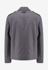 Dolce & Gabbana Double-Breasted Wool Blend Pea Coat Gray G046WTHUMUB_S8290_OneColor_29846047