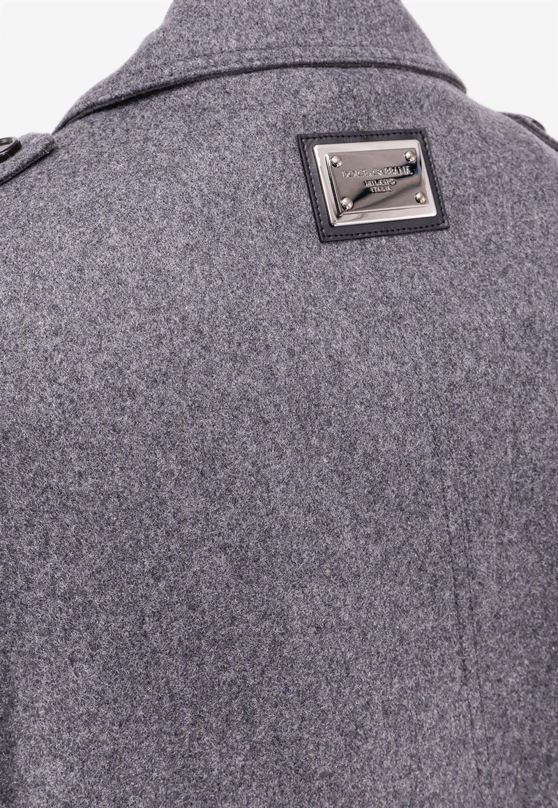 Dolce & Gabbana Double-Breasted Wool Blend Pea Coat Gray G046WTHUMUB_S8290_OneColor_29846047