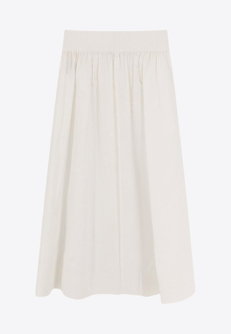 Tory Burch Flared Button-Up Midi Skirt White 161691100_White_29844600