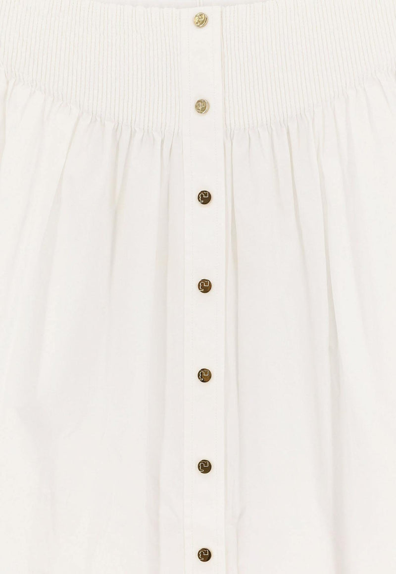 Tory Burch Flared Button-Up Midi Skirt White 161691100_White_29844600