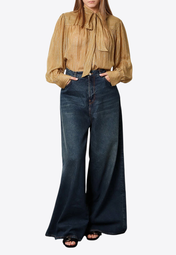 Chloè Silk Blouse with Frontal-Bow Beige C24AHT7001_736_Beige_29847052