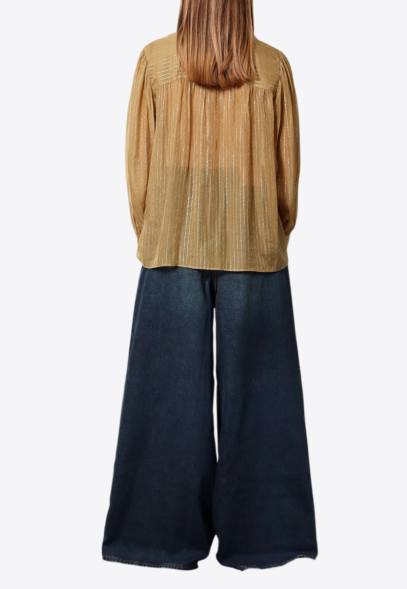 Chloè Silk Blouse with Frontal-Bow Beige C24AHT7001_736_Beige_29847052