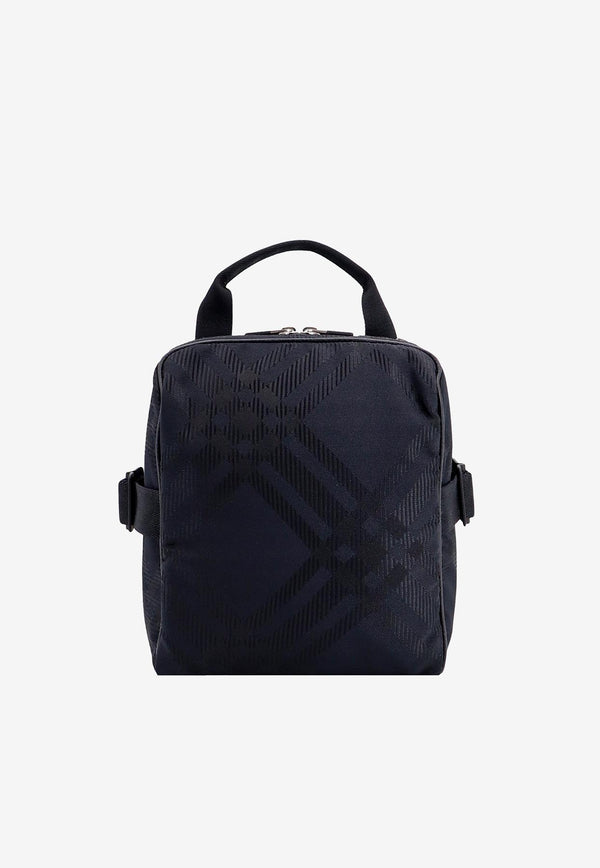 Burberry Tonal Check Motif Messenger Bag Black 8080900_A1189_Black_29844548