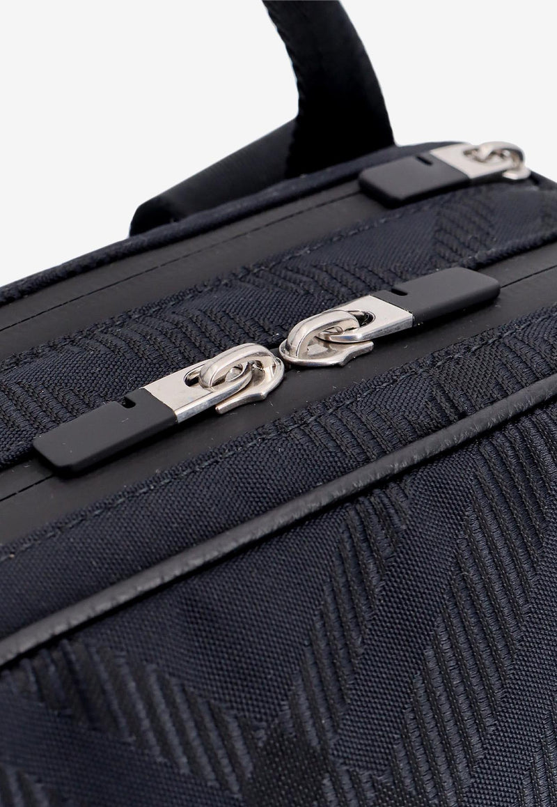 Burberry Tonal Check Motif Messenger Bag Black 8080900_A1189_Black_29844548