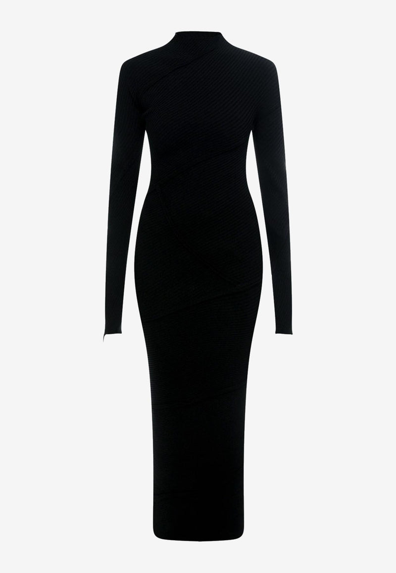 Balenciaga Ribbed Maxi Dress Black 751094T5199_1000_Black_29846181
