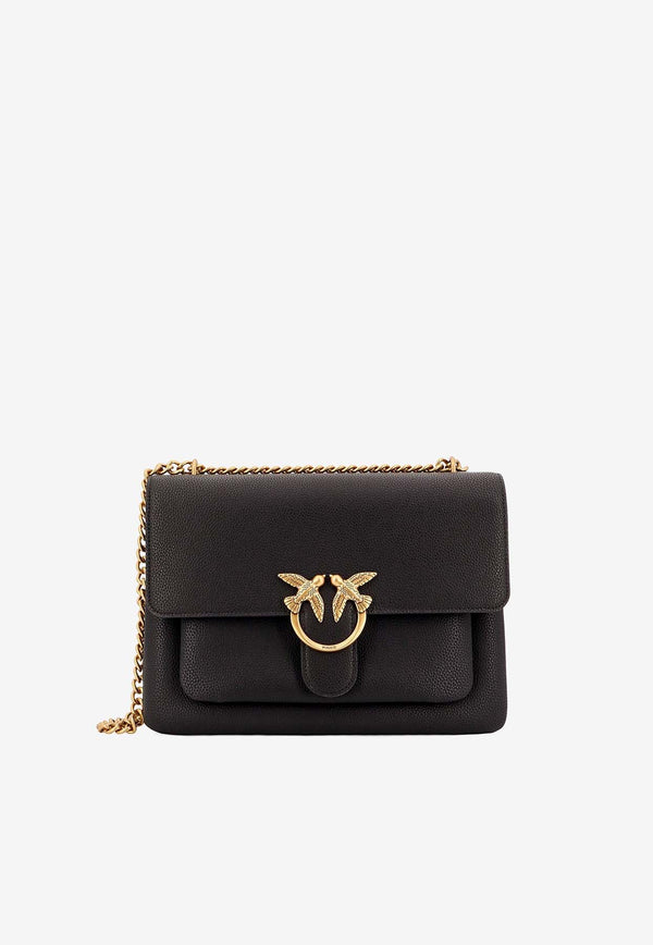 PINKO Love Birds Soft Leather Shoulder Bag Black 104527A29Q_Z99Q_Black_29839916