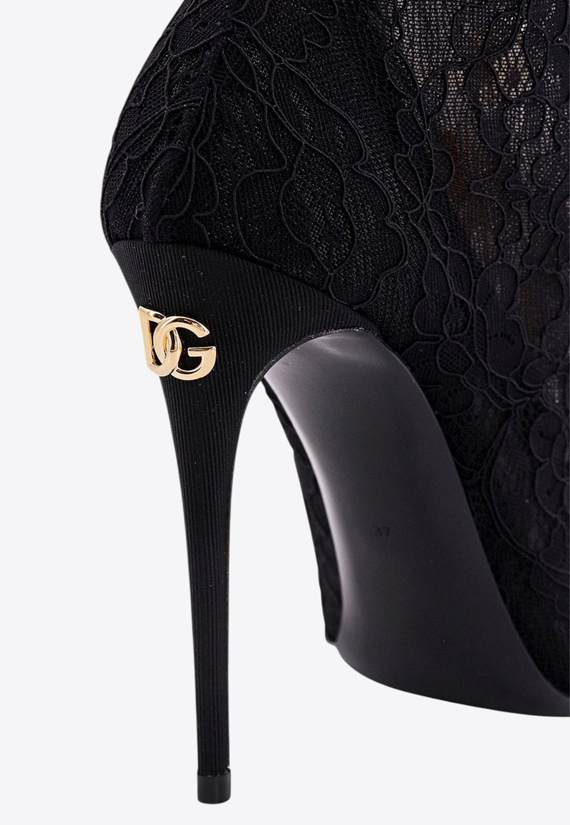 Dolce & Gabbana Lollo 105 Lace Ankle Boots Black CT0959AP739_8B956_Black_29843513