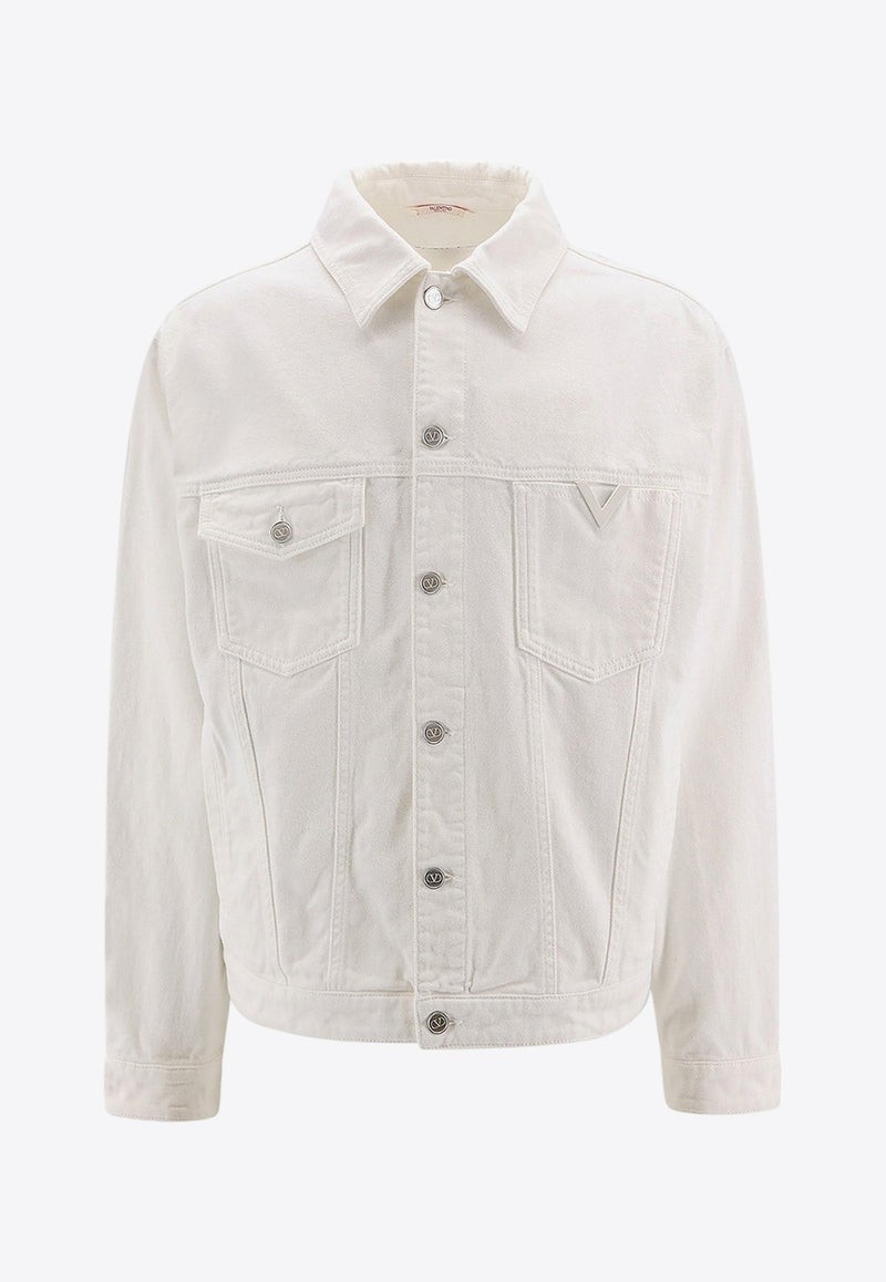 Valentino Metal V Denim Jacket White 4V0DC03MA3A_A03_White_29845944