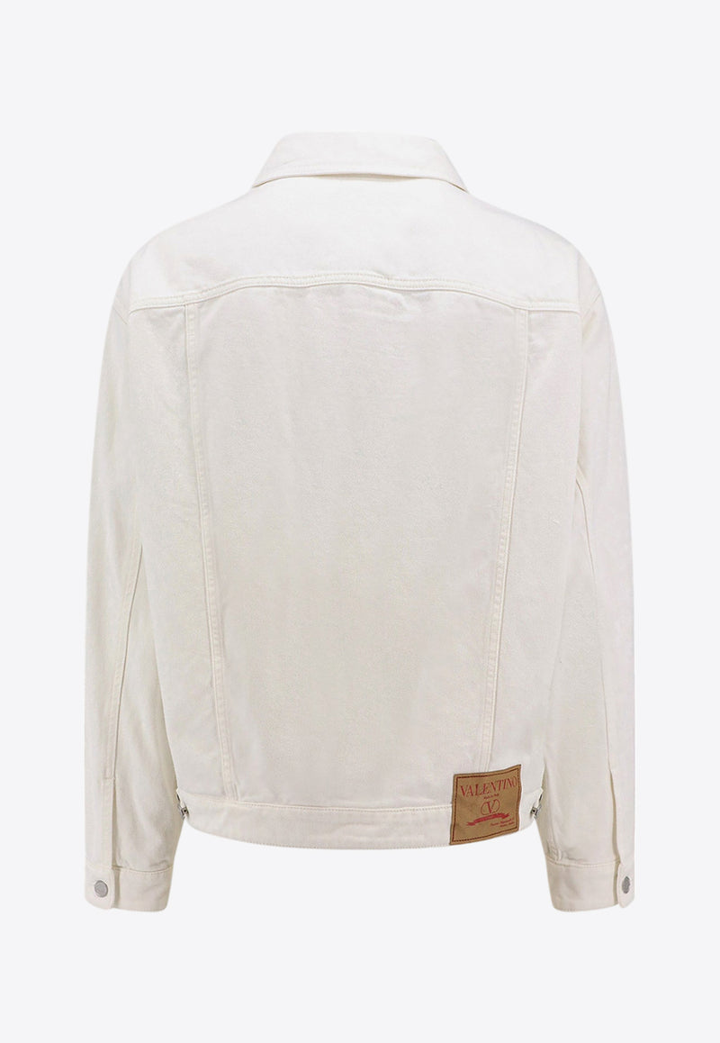 Valentino Metal V Denim Jacket White 4V0DC03MA3A_A03_White_29845944