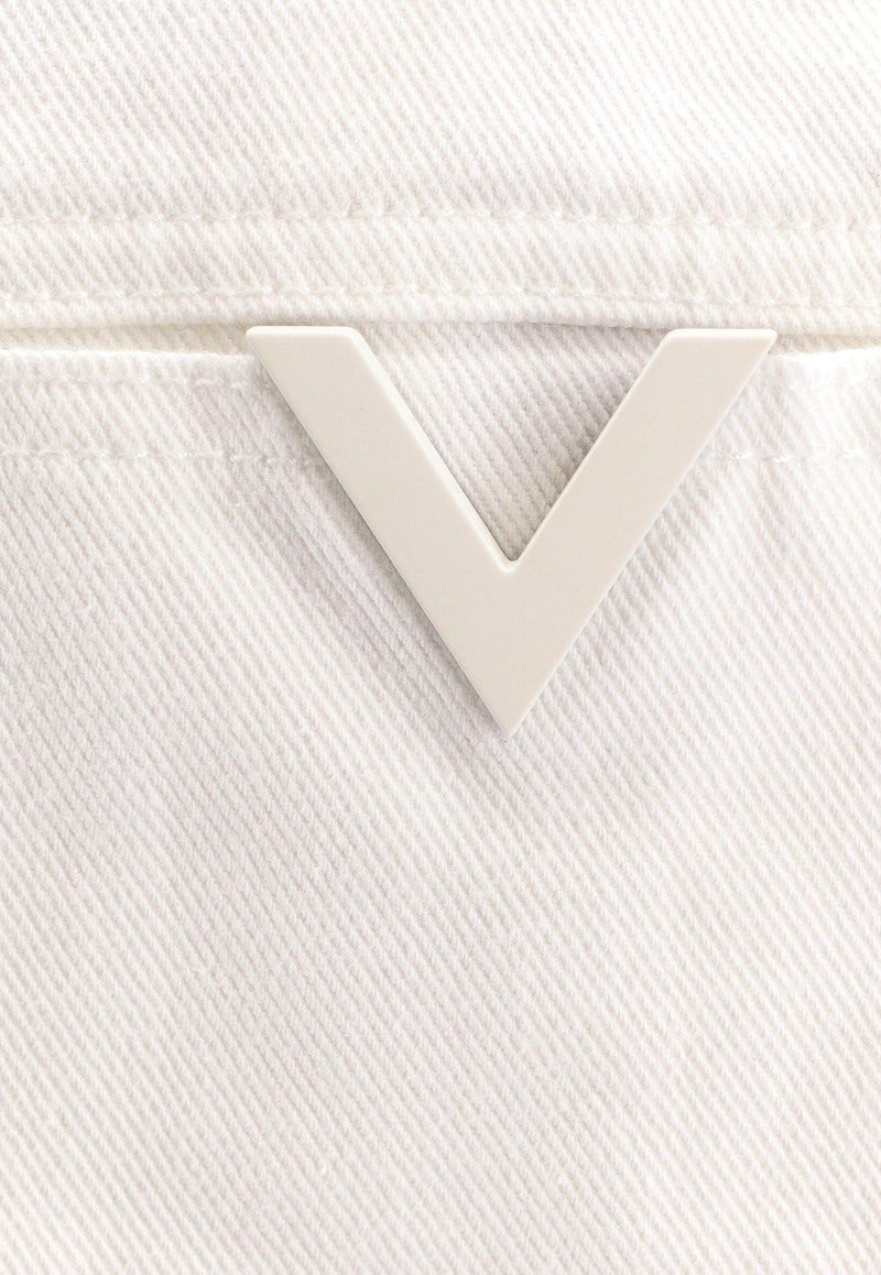 Valentino Metal V Denim Jacket White 4V0DC03MA3A_A03_White_29845944