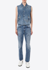 Givenchy Straight-Leg Faded Jeans Blue BM51E35Y99_415_Blue_29844744