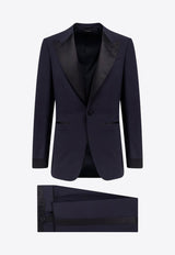 Tom Ford Satin Trim Single-Breasted Tuxedo Suit Navy 2ESPT1WES01UCA_INK_29839449