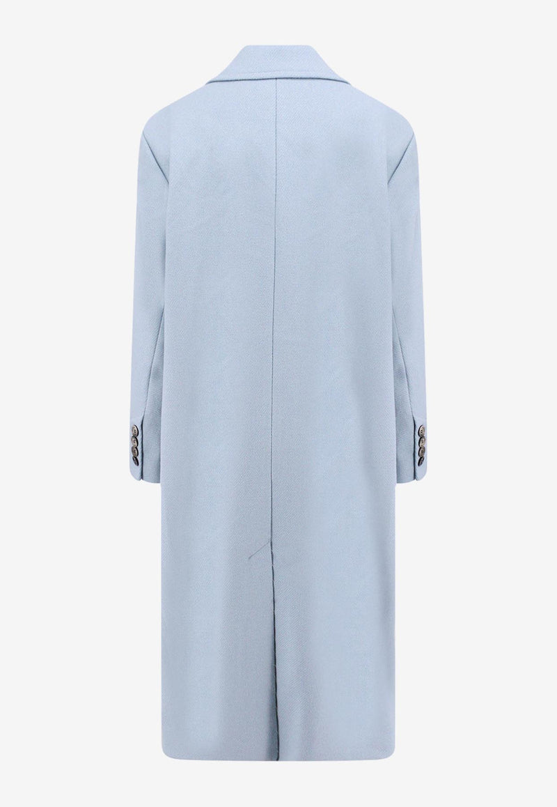 AMI PARIS Single-Breasted Wool Coat Sky Blue FC0307WV0016_468_Blue_29846960