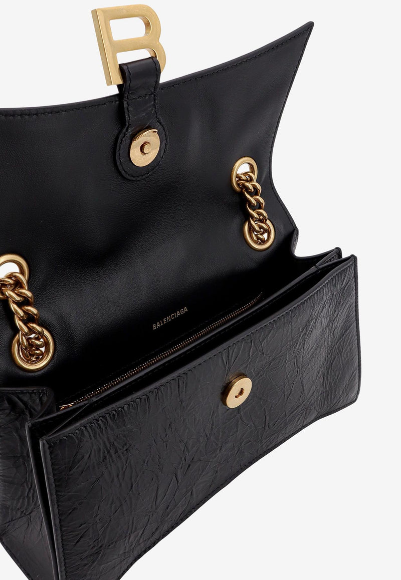 Balenciaga Small Crush Leather Shoulder Bag Black 781920210IT_1000_Black_29843439
