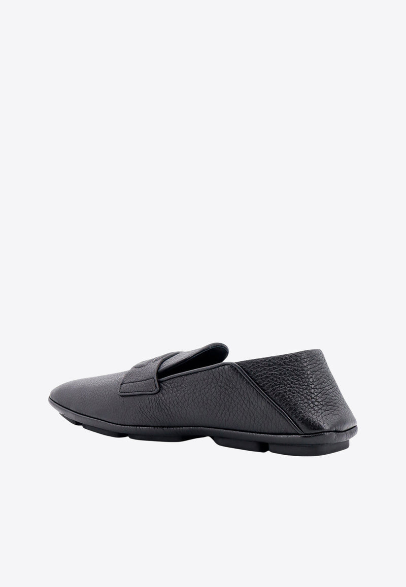 Dolce & Gabbana DG Logo Leather Driving Loafers Black A50583A8034_80999_Black_29843324