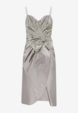 Maison Margiela Laminated Mini Dress with Front-Bow Silver S51DD0003S76692_905_Silver_29839640