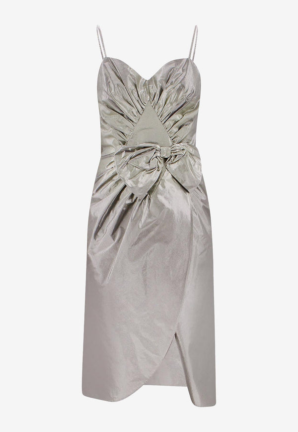 Maison Margiela Laminated Mini Dress with Front-Bow Silver S51DD0003S76692_905_Silver_29839640