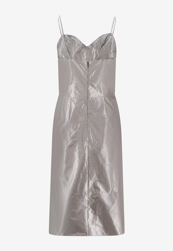 Maison Margiela Laminated Mini Dress with Front-Bow Silver S51DD0003S76692_905_Silver_29839640
