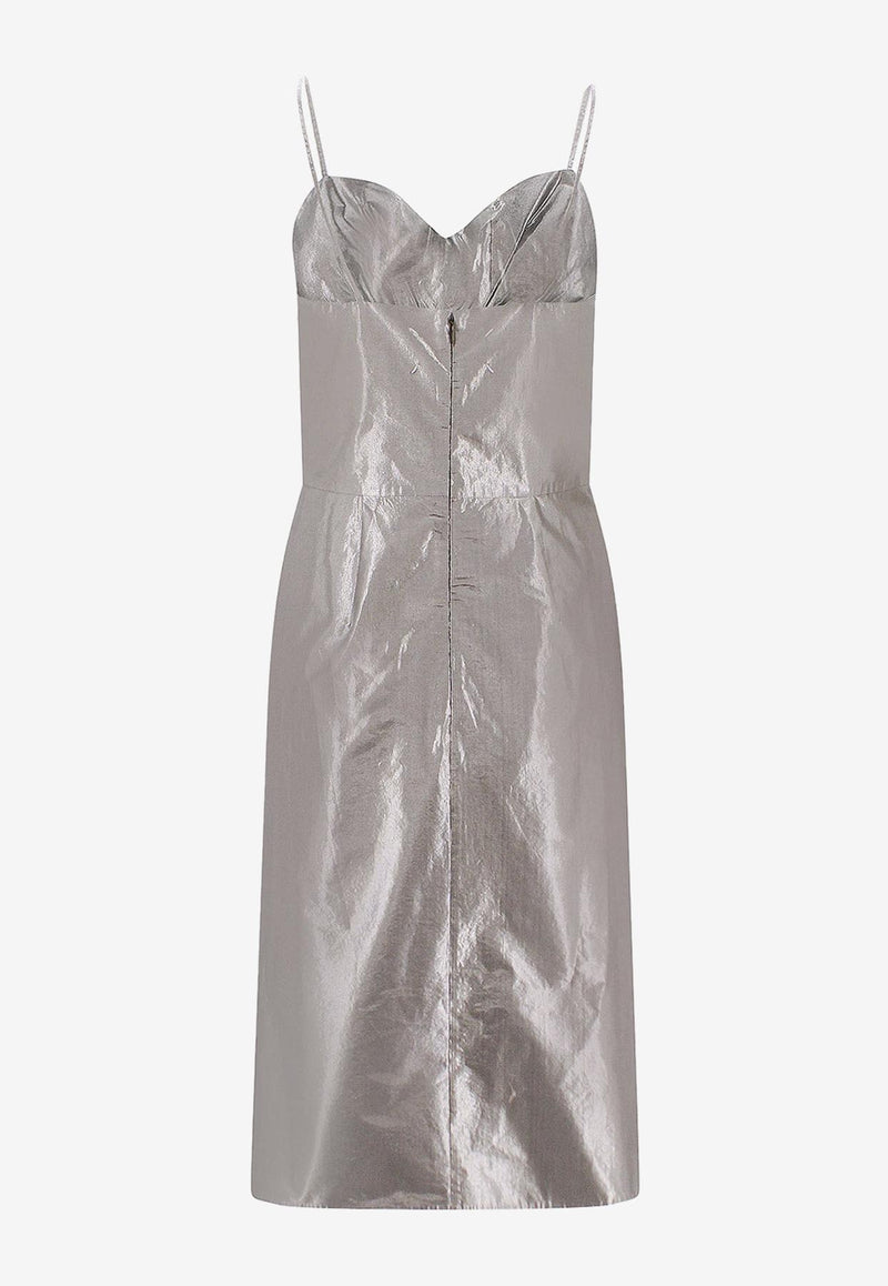 Maison Margiela Laminated Mini Dress with Front-Bow Silver S51DD0003S76692_905_Silver_29839640