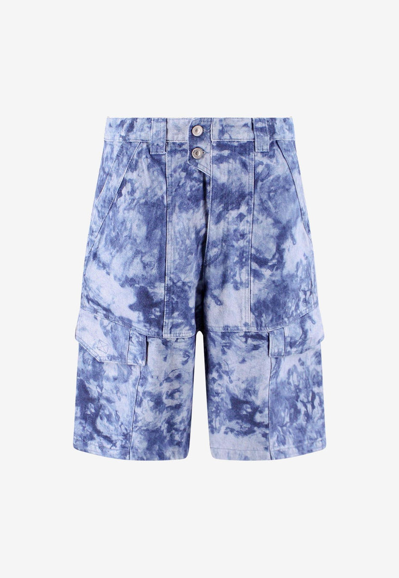 Isabel Marant Jemuel Tie-Dye Cargo Shorts Blue SH0045HAA1H31H_30BU_Blue_29841588