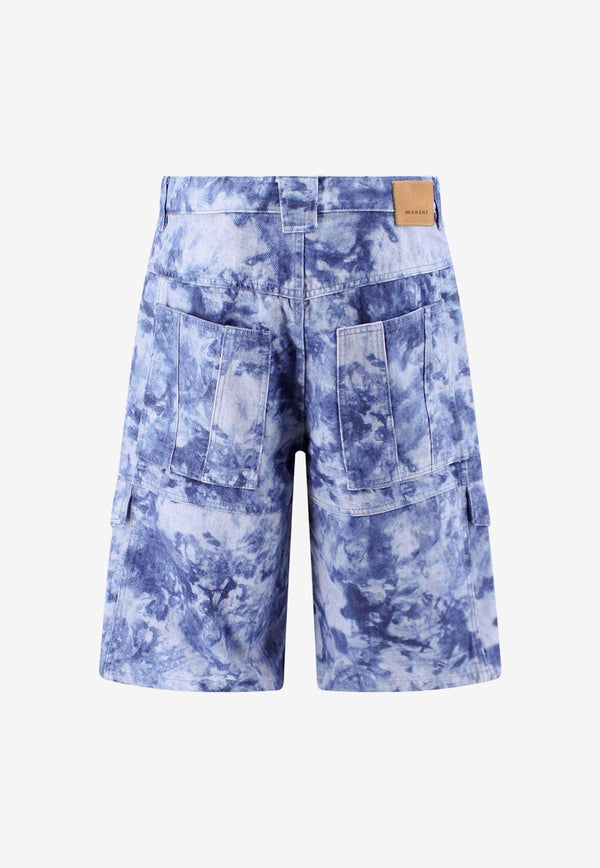 Isabel Marant Jemuel Tie-Dye Cargo Shorts Blue SH0045HAA1H31H_30BU_Blue_29841588