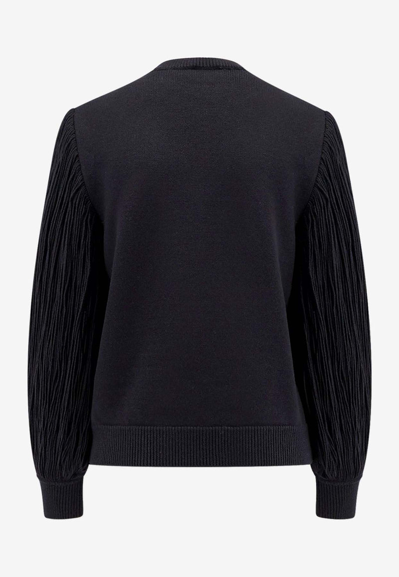 Alaïa Fringed Wool Sweater Black AA9S03196M902_995_Black_29838069