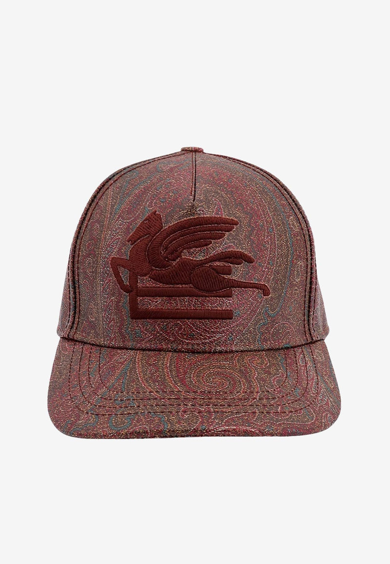 Etro Paisley Jacquard Pegaso Baseball Caps Brown 143541728_0600_Brown_29839470
