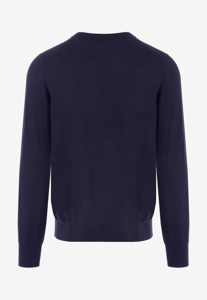 Brunello Cucinelli Cashmere Silk Crewneck Sweater Blue M2300100_CW425_Blue_29842558