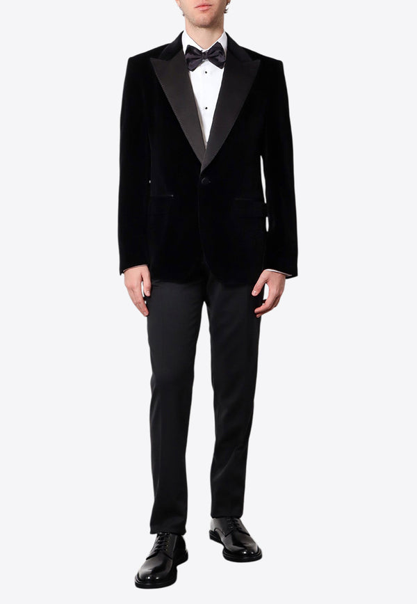 Dolce & Gabbana Single-Breasted Velvet Tuxedo Jacket Black G2TV9TFUVG7_N0000_Black_29844496