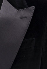 Dolce & Gabbana Single-Breasted Velvet Tuxedo Jacket Black G2TV9TFUVG7_N0000_Black_29844496