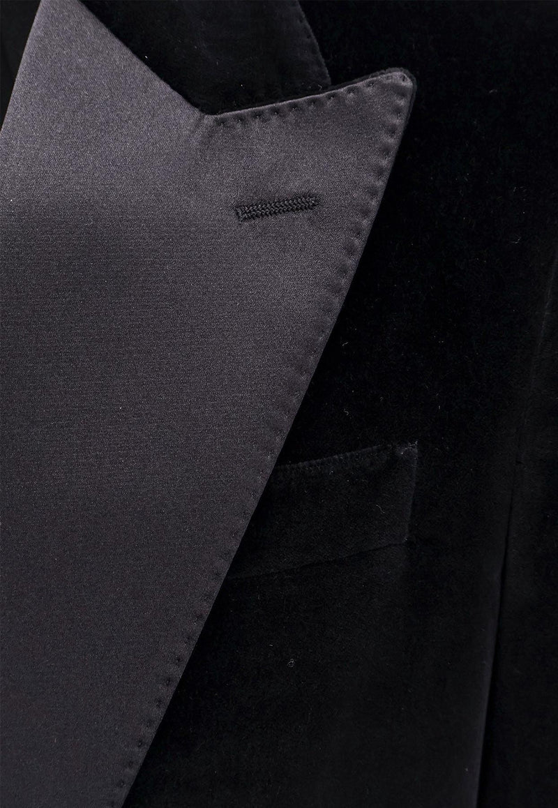 Dolce & Gabbana Single-Breasted Velvet Tuxedo Jacket Black G2TV9TFUVG7_N0000_Black_29844496