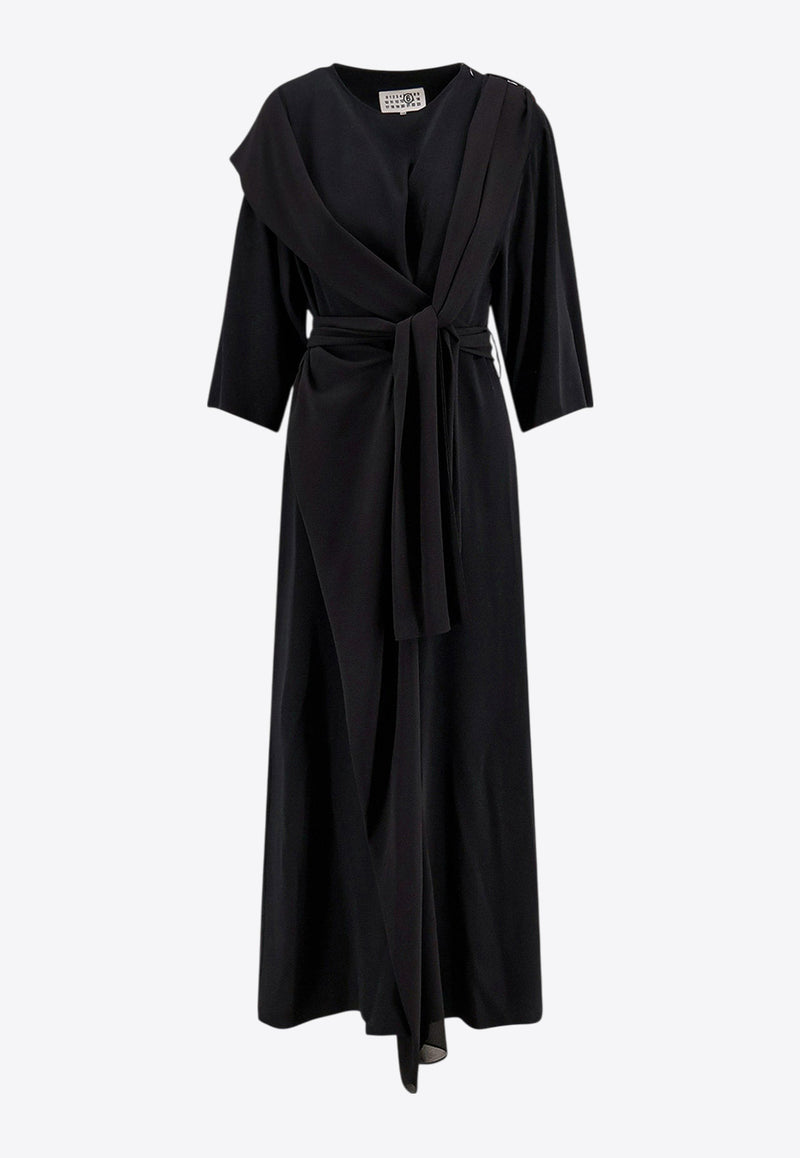 MM6 Maison Margiela Belted Maxi Dress Black S52CT0791S43455900_Black_29842443