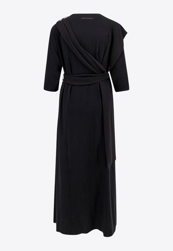 MM6 Maison Margiela Belted Maxi Dress Black S52CT0791S43455900_Black_29842443