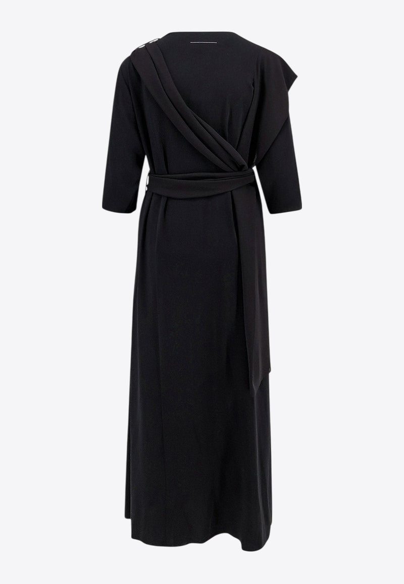 MM6 Maison Margiela Belted Maxi Dress Black S52CT0791S43455900_Black_29842443