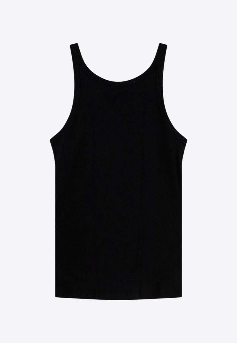 Dolce & Gabbana Logo Label Ribbed Tank Top Black M8C19JONN96_N0000_Black_29839554