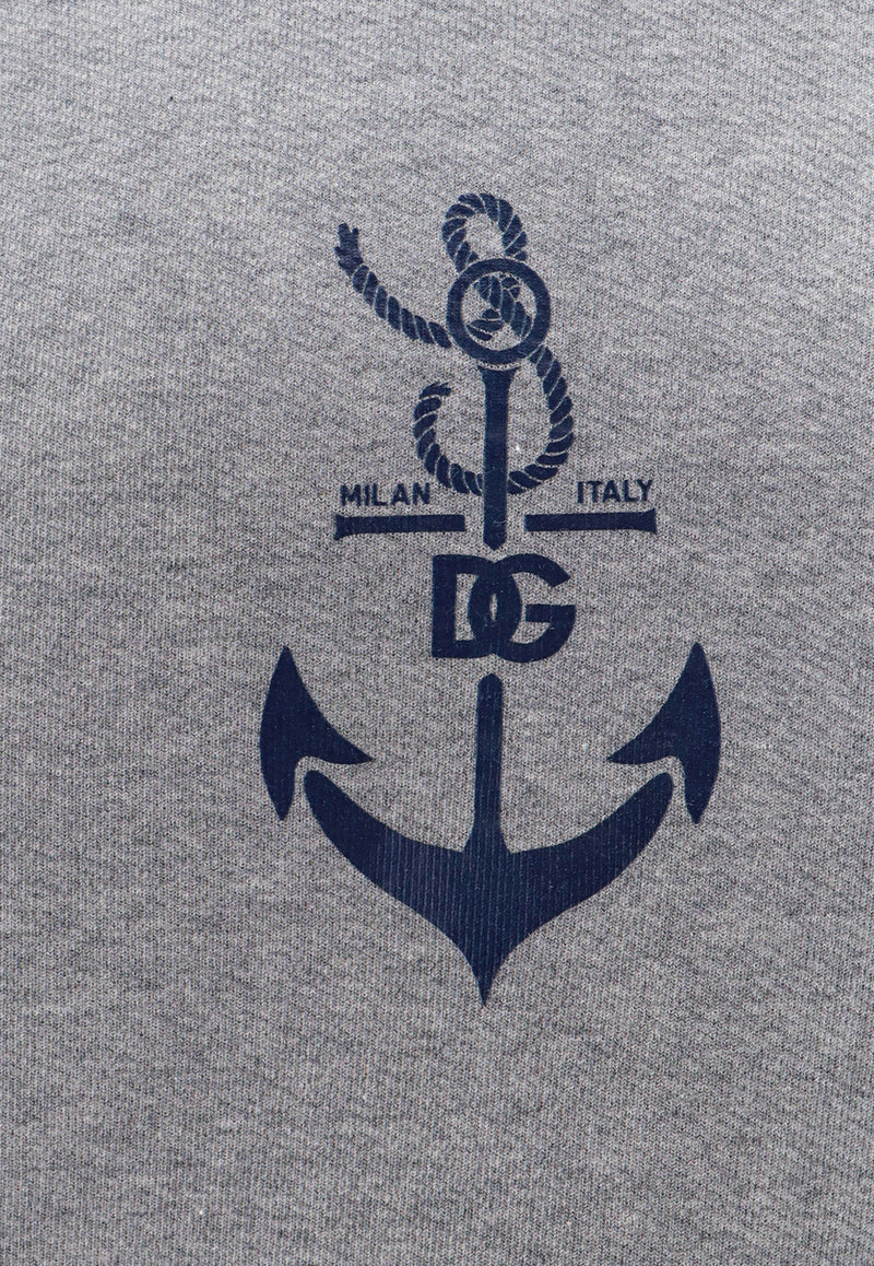 Dolce & Gabbana Marina Print Hooded Sweatshirt Gray G9AUOTHU7P8_S8290_Grey_29844571