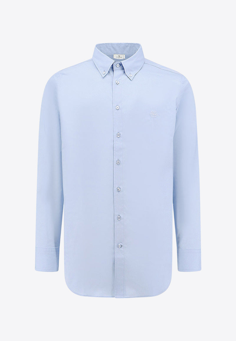 Etro Pegaso Embroidered Button-Up Shirt Light Blue MRIB0006AV202_B1581_Blue_29840946