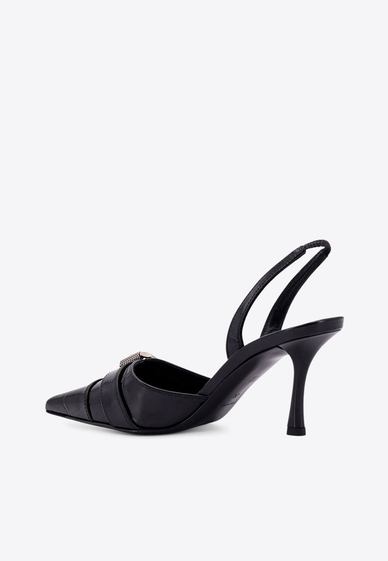 Givenchy Voyou 75 Leather Slingback Pumps Black BE403LE29R_001_Black_29842693