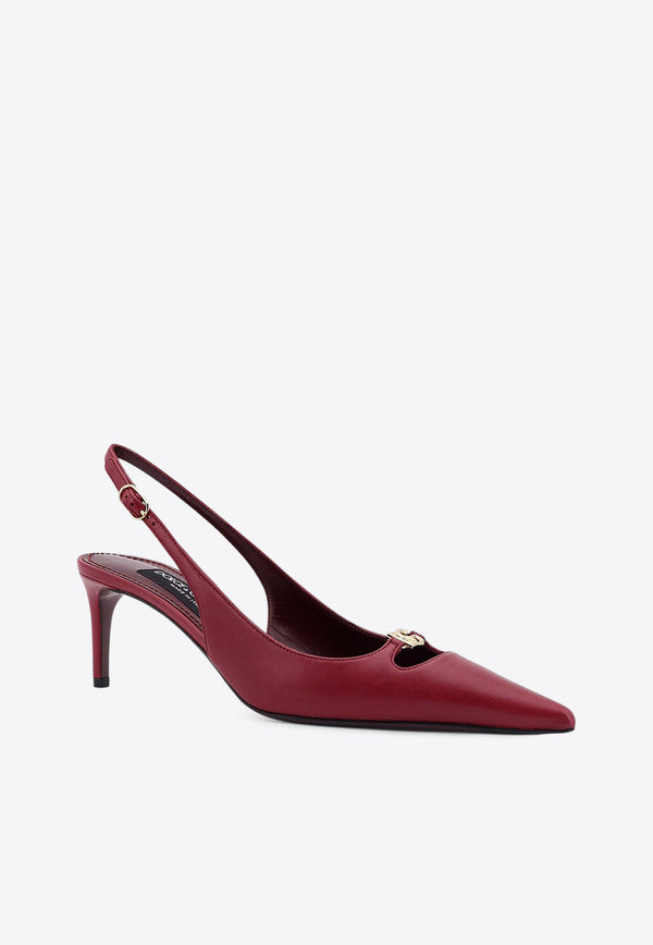 Dolce & Gabbana Lollo 60 Leather Slingback Pumps Bordeaux CG0796A195380346_Bordeaux_29844622