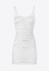 Dolce & Gabbana Ruched Satin Mini Dress White F6TPXTFURAD_W0800_White_29838883