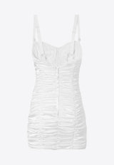 Dolce & Gabbana Ruched Satin Mini Dress White F6TPXTFURAD_W0800_White_29838883