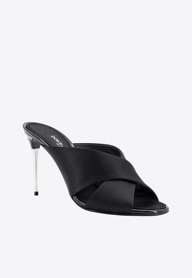 Dolce & Gabbana Keira 85 Satin Mules Black CR1738AV799_8B956_Black_29839848