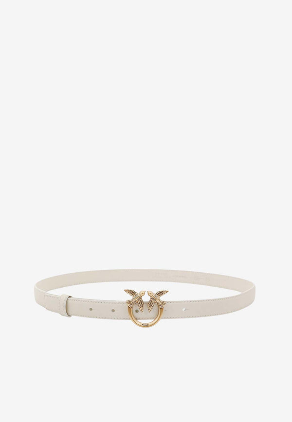 PINKO Love Berry Leather Belt White 100143A0F1_Z14Q_White_29838829