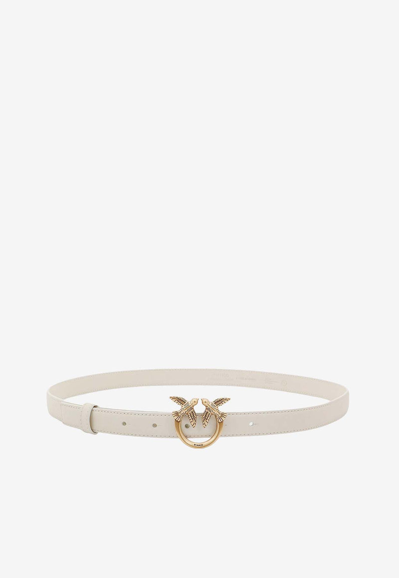 PINKO Love Berry Leather Belt White 100143A0F1_Z14Q_White_29838829
