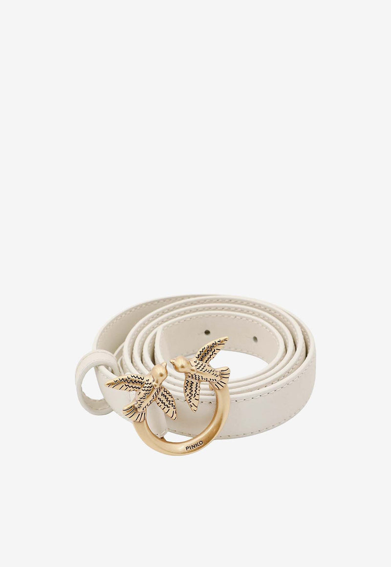 PINKO Love Berry Leather Belt White 100143A0F1_Z14Q_White_29838829