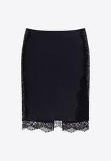 Tom Ford Lace-Trimmed Mini Silk Skirt Black GC5812FAX1095LB999_Black_29840615