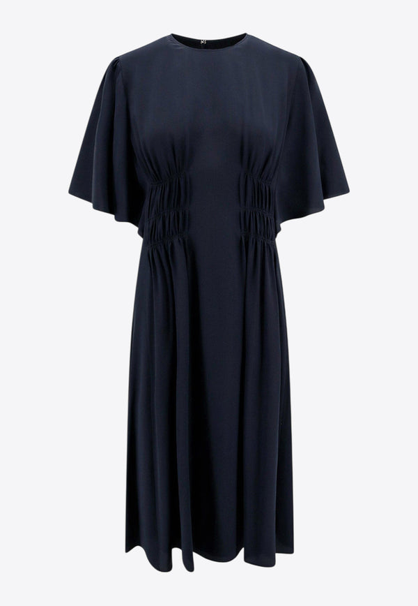 Chloè Draped Silk Midi Dress Blue C24SRO01004_4C3_Blue_29841203