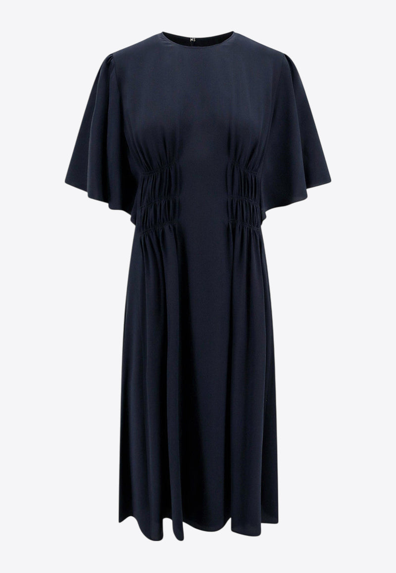 Chloè Draped Silk Midi Dress Blue C24SRO01004_4C3_Blue_29841203